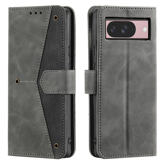 For Google Pixel 9 / 9 Pro Nail Skin Feel Stitching Calf Texture Leather Phone Case(Grey) - Google Cases by buy2fix | Online Shopping UK | buy2fix