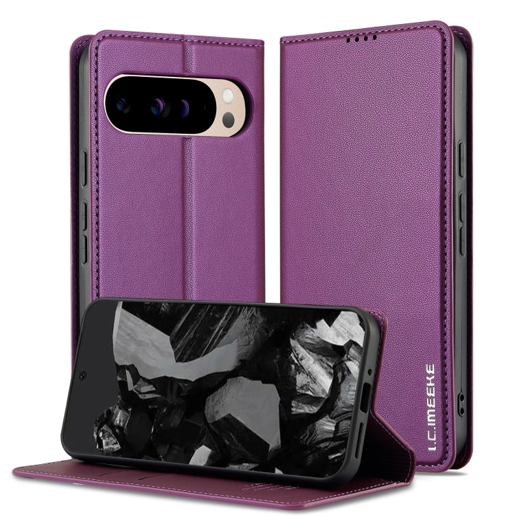 For Google Pixel 9 Pro XL LC.IMEEKE L1 Series Frosted Fine Texture PU Phone Case(Purple) - Google Cases by LC.IMEEKE | Online Shopping UK | buy2fix