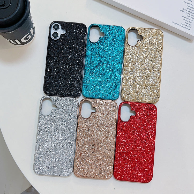 For iPhone 16 Plus Glitter Powder Shockproof TPU Phone Case(Red) - iPhone 16 Plus Cases by buy2fix | Online Shopping UK | buy2fix