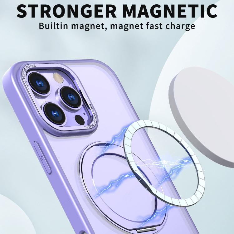 For iPhone 16 Pro Wing Series MagSafe Magnetic Ring Holder Phone Case(Light Purple) - iPhone 16 Pro Cases by buy2fix | Online Shopping UK | buy2fix