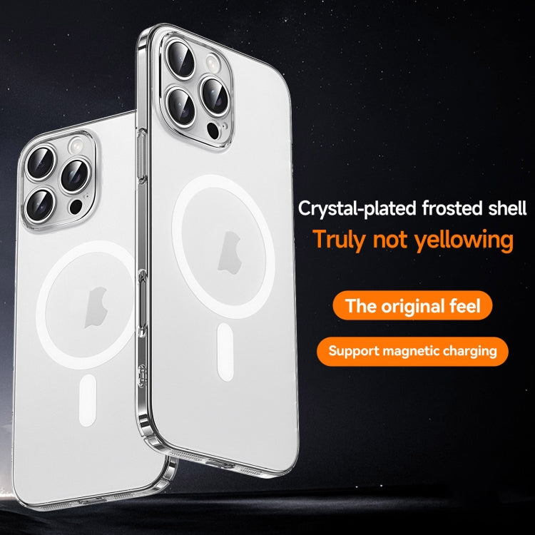 For iPhone 14 SULADA Crystal Sand Series Electroplating Frosted MagSafe Magnetic Phone Case(Transparent) - iPhone 14 Cases by SULADA | Online Shopping UK | buy2fix