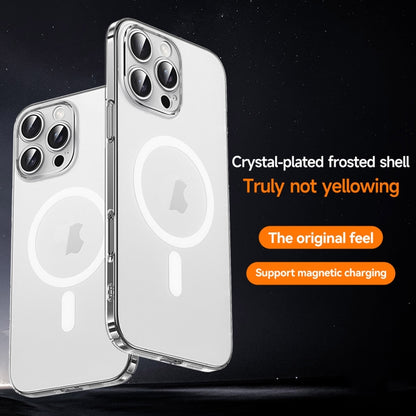 For iPhone 16 Plus SULADA Crystal Sand Series Electroplating Frosted MagSafe Magnetic Phone Case(Transparent) - iPhone 16 Plus Cases by SULADA | Online Shopping UK | buy2fix