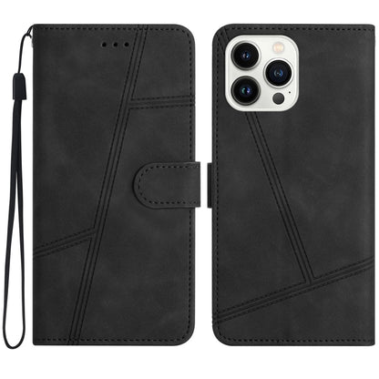 For iPhone 16 Pro Skin-feel Stitching Leather Phone Case(Black) - iPhone 16 Pro Cases by buy2fix | Online Shopping UK | buy2fix