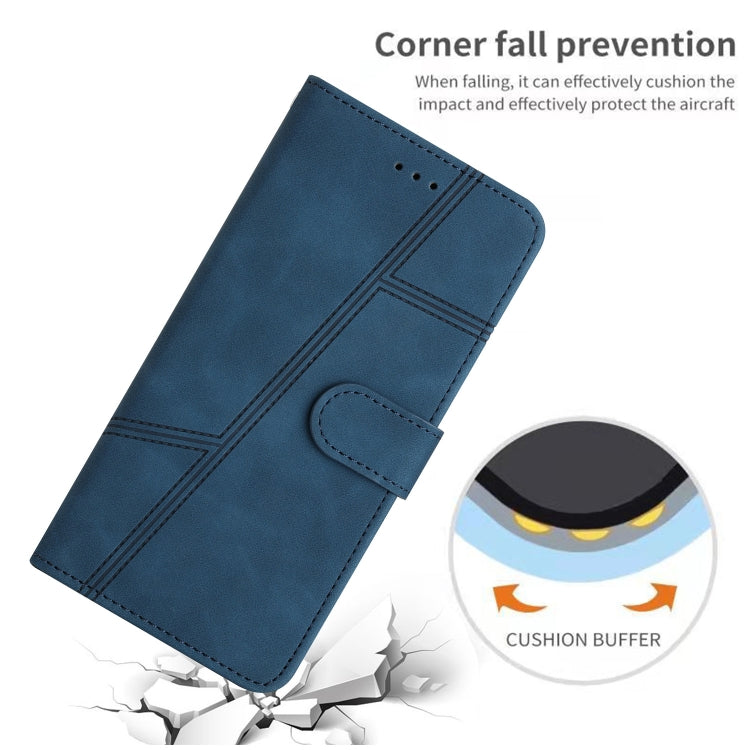 For iPhone 16 Pro Skin-feel Stitching Leather Phone Case(Blue) - iPhone 16 Pro Cases by buy2fix | Online Shopping UK | buy2fix