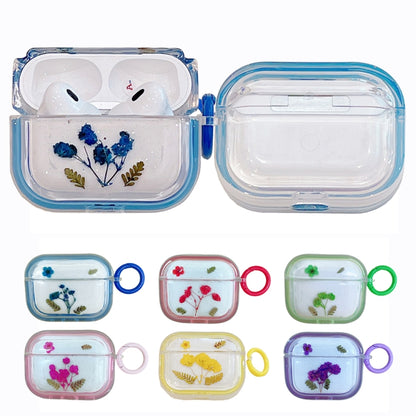 For AirPods Pro Glitter Starry Epoxy Dried Flowers Earbuds Box TPU Case(Green) - For AirPods Pro by buy2fix | Online Shopping UK | buy2fix