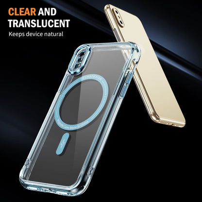 For iPhone XS Max Airbag Magsafe PC Hybrid TPU Phone Case(Clear Blue) - More iPhone Cases by buy2fix | Online Shopping UK | buy2fix