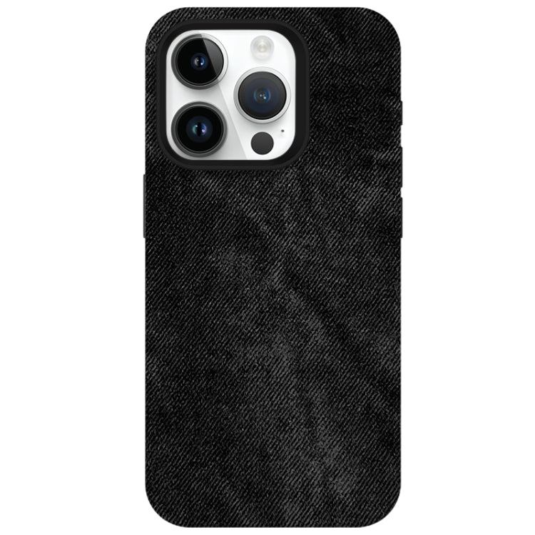 For iPhone 13 Pro Max Skin Feel Denim Leather MagSafe Phone Case(Black) - iPhone 13 Pro Max Cases by buy2fix | Online Shopping UK | buy2fix