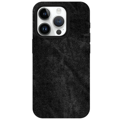 For iPhone 13 Pro Max Skin Feel Denim Leather MagSafe Phone Case(Black) - iPhone 13 Pro Max Cases by buy2fix | Online Shopping UK | buy2fix