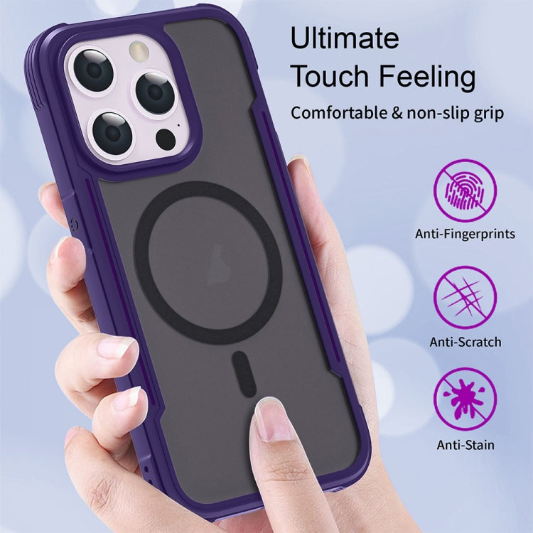 For iPhone 16 Skin Feel Frosted MagSafe Magnetic PC Hybrid TPU Phone Case(Purple) - iPhone 16 Cases by buy2fix | Online Shopping UK | buy2fix