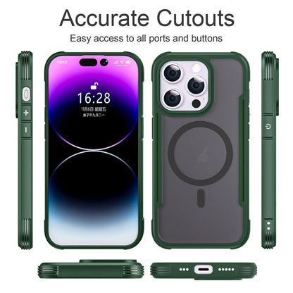 For iPhone 16 Plus Skin Feel Frosted MagSafe Magnetic PC Hybrid TPU Phone Case(Green) - iPhone 16 Plus Cases by buy2fix | Online Shopping UK | buy2fix