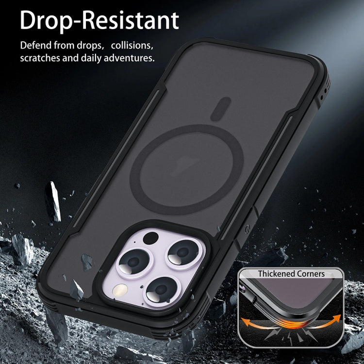 For iPhone 16 Pro Max Skin Feel Frosted MagSafe Magnetic PC Hybrid TPU Phone Case(Black) - iPhone 16 Pro Max Cases by buy2fix | Online Shopping UK | buy2fix