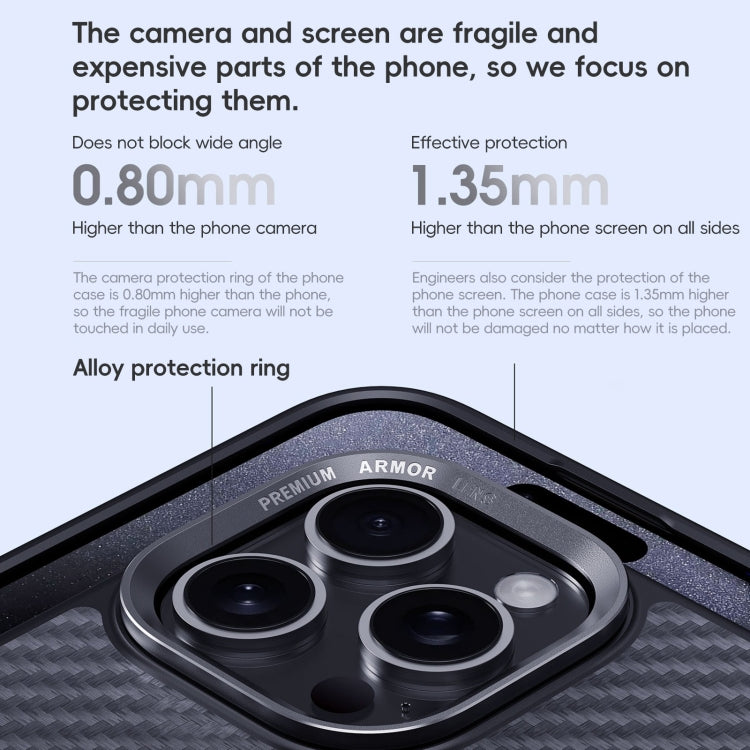 For iPhone 16 Plus Carbon Fiber Kevlar MagSafe Magnetic Phone Case(Black) - iPhone 16 Plus Cases by buy2fix | Online Shopping UK | buy2fix