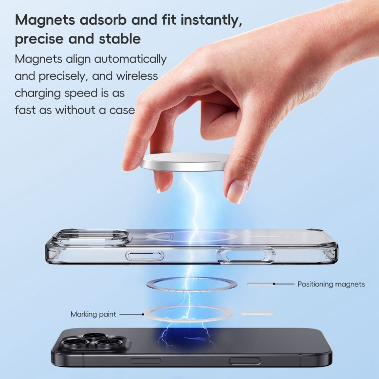 For iPhone 16 Crystal Clear MagSafe Magnetic Phone Case(Transparent Black) - iPhone 16 Cases by buy2fix | Online Shopping UK | buy2fix