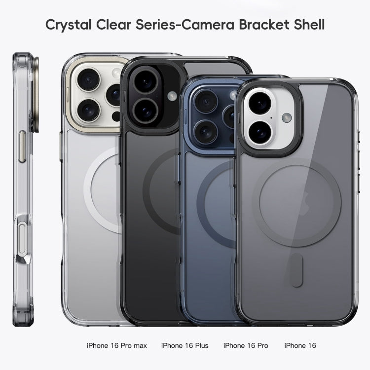 For iPhone 16 Plus Mirror Crystal Clear Lens Holder MagSafe Magnetic Phone Case(Transparent) - iPhone 16 Plus Cases by buy2fix | Online Shopping UK | buy2fix