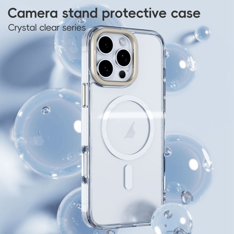 For iPhone 16 Pro Max Frosted Crystal Clear Lens Holder MagSafe Magnetic Phone Case(Transparent) - iPhone 16 Pro Max Cases by buy2fix | Online Shopping UK | buy2fix