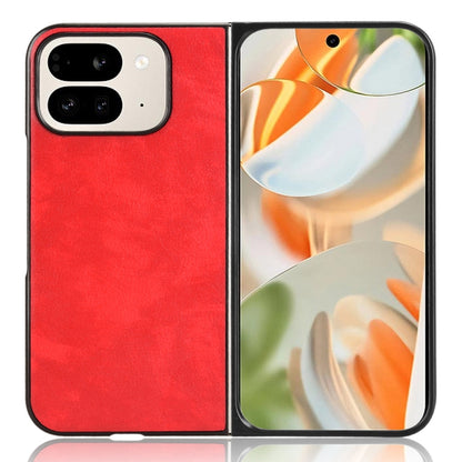 For Google Pixel 9 Pro Fold Litchi Texture Back Cover Phone Case(Red) - Google Cases by buy2fix | Online Shopping UK | buy2fix