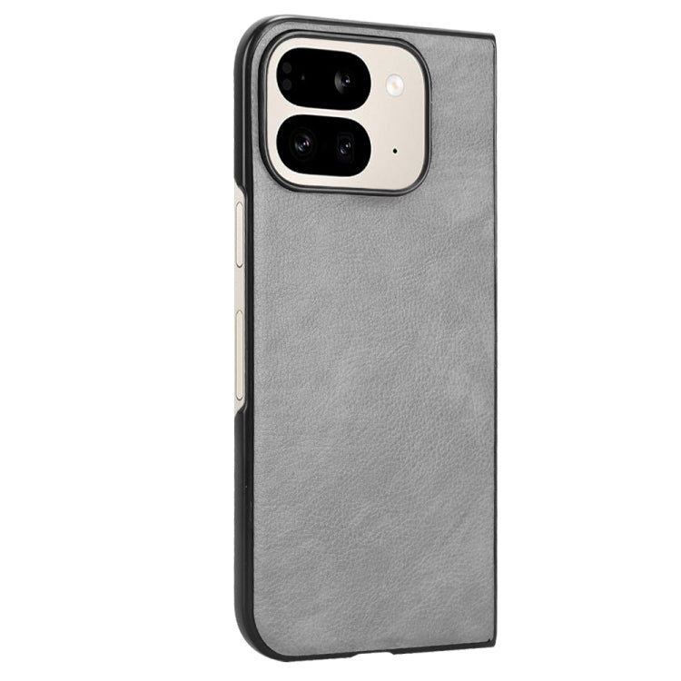 For Google Pixel 9 Pro Fold Litchi Texture Back Cover Phone Case(Grey) - Google Cases by buy2fix | Online Shopping UK | buy2fix