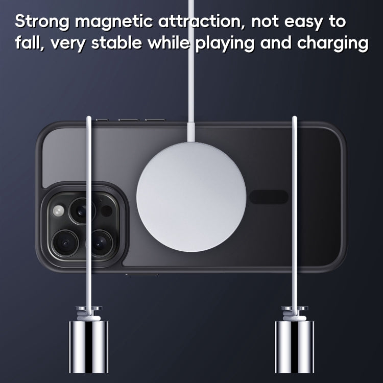 For iPhone 16 Pro Frosted MagSafe Magnetic Phone Case(Black) - iPhone 16 Pro Cases by buy2fix | Online Shopping UK | buy2fix