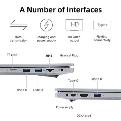 14 inch Windows 11 Laptop, 8GB+1TB, Gen 4th Intel Core i7 CPU, 180 Degree Rotation Axis(Silver) - Others by buy2fix | Online Shopping UK | buy2fix