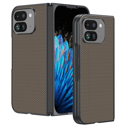 For Google Pixel 9 Pro Fold Ultra-thin Carbon Fiber Texture Printing Phone Case(Gold) - Google Cases by buy2fix | Online Shopping UK | buy2fix