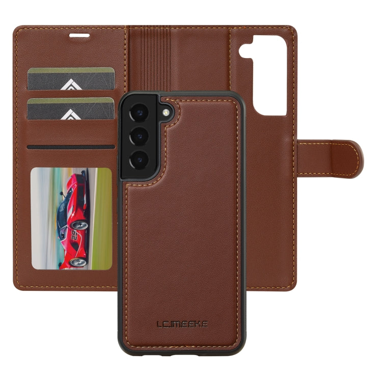 For Samsung Galaxy S22+ 5G LC.IMEEKE L2 Series Detachable Magsafe PU Phone Case with Lanyard(Brown) - Galaxy S22+ 5G Cases by LC.IMEEKE | Online Shopping UK | buy2fix