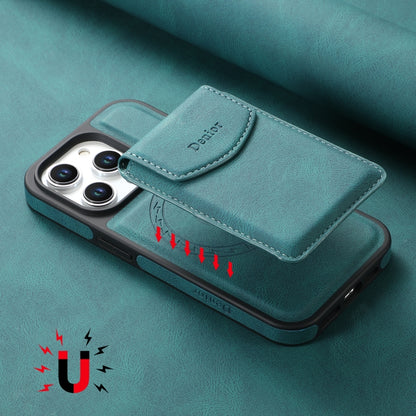 For iPhone 12 / 12 Pro Denior D19 Skin Feel MagSafe Detachable Card Slot Phone Case(Blue) - iPhone 12 / 12 Pro Cases by Denior | Online Shopping UK | buy2fix