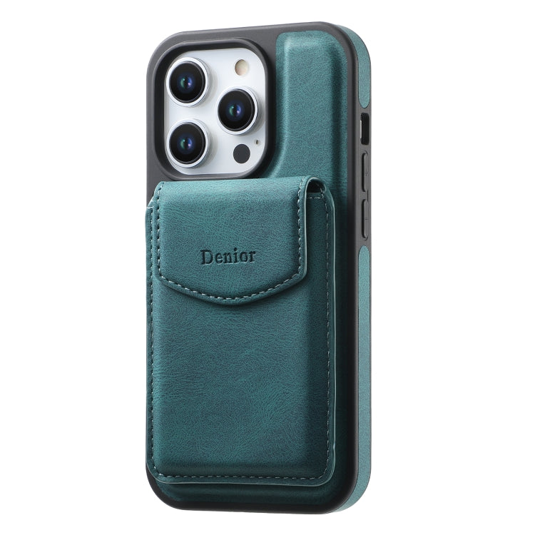 For iPhone 12 / 12 Pro Denior D19 Skin Feel MagSafe Detachable Card Slot Phone Case(Blue) - iPhone 12 / 12 Pro Cases by Denior | Online Shopping UK | buy2fix