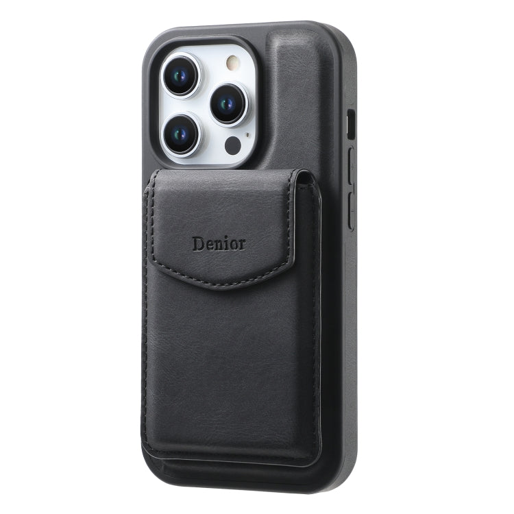 For iPhone 13 Pro Denior D20 Skin Feel MagSafe Holder Detachable Card Slot Phone Case(Black) - iPhone 13 Pro Cases by Denior | Online Shopping UK | buy2fix