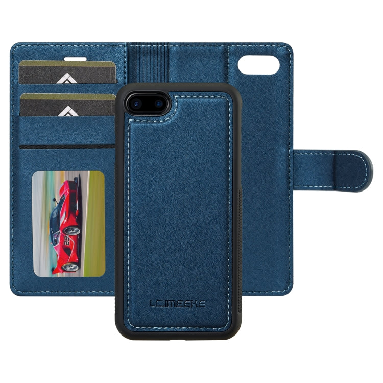 For iPhone 7 / 8 / SE 2020 2022 LC.IMEEKE L2 Series Detachable Magsafe PU Phone Case with Lanyard(Blue) - iPhone SE 2022 / 2020 / 8 / 7 Cases by LC.IMEEKE | Online Shopping UK | buy2fix