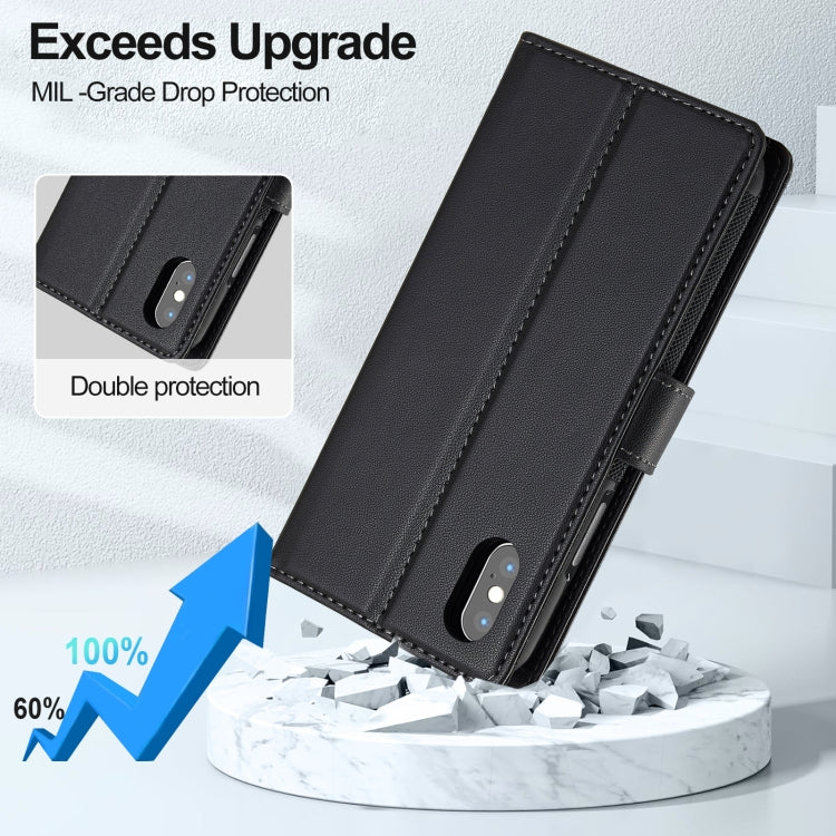 For iPhone X / XS LC.IMEEKE L2 Series Detachable Magsafe PU Phone Case with Lanyard(Black) - More iPhone Cases by LC.IMEEKE | Online Shopping UK | buy2fix