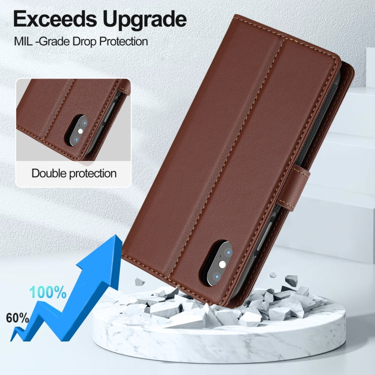 For iPhone XR LC.IMEEKE L2 Series Detachable Magsafe PU Phone Case with Lanyard(Brown) - More iPhone Cases by LC.IMEEKE | Online Shopping UK | buy2fix