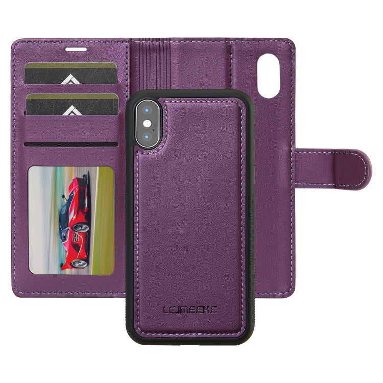 For iPhone XS Max LC.IMEEKE L2 Series Detachable Magsafe PU Phone Case with Lanyard(Purple) - More iPhone Cases by LC.IMEEKE | Online Shopping UK | buy2fix