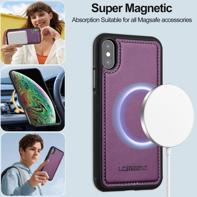 For iPhone XS Max LC.IMEEKE L2 Series Detachable Magsafe PU Phone Case with Lanyard(Purple) - More iPhone Cases by LC.IMEEKE | Online Shopping UK | buy2fix