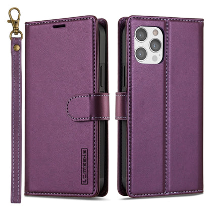 For iPhone 14 Pro Max LC.IMEEKE L2 Series Detachable Magsafe PU Phone Case with Lanyard(Purple) - iPhone 14 Pro Max Cases by LC.IMEEKE | Online Shopping UK | buy2fix