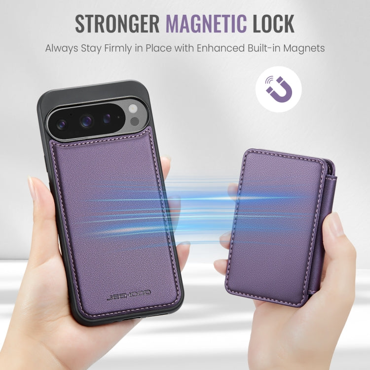 For Google Pixel 9 Pro XL JEEHOOD J05 Business Magnetic Style RFID Leather Phone Case(Purple) - Google Cases by JEEHOOD | Online Shopping UK | buy2fix