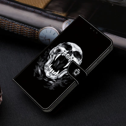 For Google Pixel 9 Pro XL Crystal Painted Leather Phone case(Skull) - Google Cases by buy2fix | Online Shopping UK | buy2fix