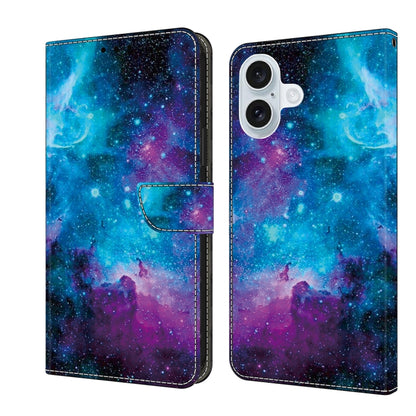 For iPhone 16 Plus Crystal Painted Leather Phone case(Starry Sky) - iPhone 16 Plus Cases by buy2fix | Online Shopping UK | buy2fix