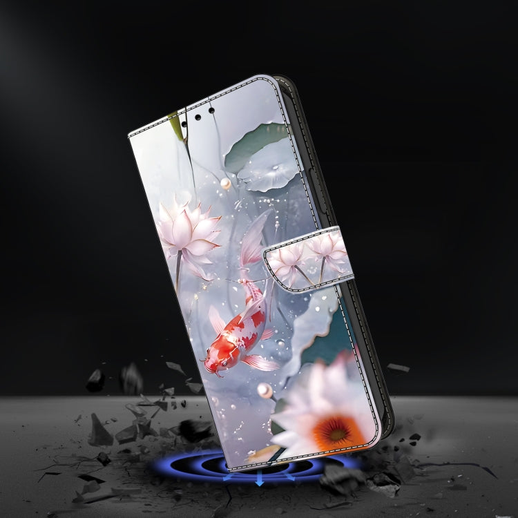 For iPhone 16 Crystal Painted Leather Phone case(Koi) - iPhone 16 Cases by buy2fix | Online Shopping UK | buy2fix