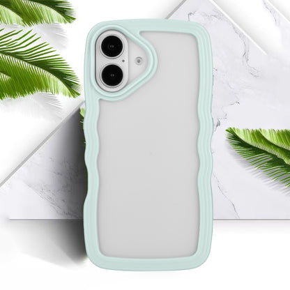 For iPhone 16 Plus Candy Color Wave TPU Clear PC Phone Case(Green) - iPhone 16 Plus Cases by buy2fix | Online Shopping UK | buy2fix