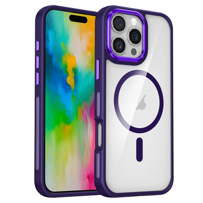 For iPhone 16 Pro Max Breathable Skin Feel Transparent MagSafe Magnetic Phone Case(Purple) - iPhone 16 Pro Max Cases by buy2fix | Online Shopping UK | buy2fix