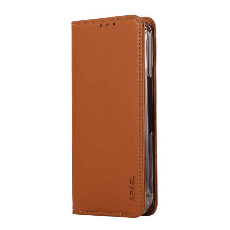 For Google Pixel 9 Pro Fold ABEEL RFID Magnetic Flip Leather Phone Case(Brown) - Google Cases by buy2fix | Online Shopping UK | buy2fix