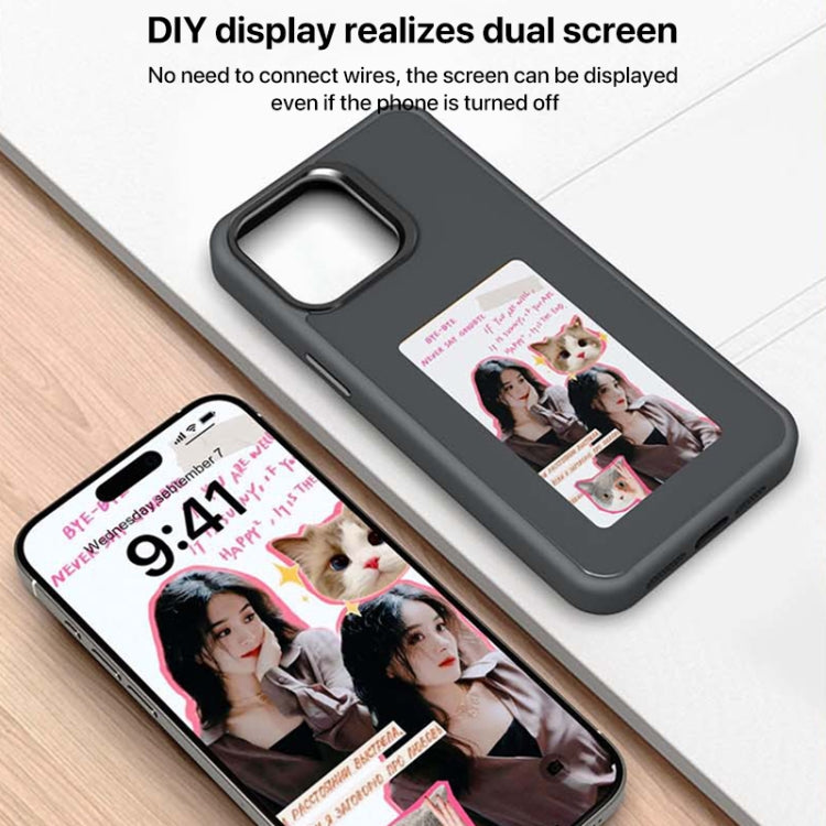 For iPhone 16 Four-Color E-ink Screen NFC DIY Phone Case(Black) - iPhone 16 Cases by buy2fix | Online Shopping UK | buy2fix