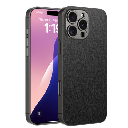 For iPhone 16 Pro Max GKK Metal Paint Skin Feel Leather Full Coverage Phone Case(Black) - iPhone 16 Pro Max Cases by GKK | Online Shopping UK | buy2fix