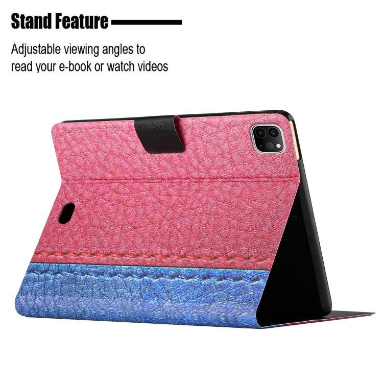 For iPad Pro 11 2024 Stitching Solid Color Flip Leather Smart Tablet Case(Rose Red) - iPad Pro 11 2024 Cases by buy2fix | Online Shopping UK | buy2fix