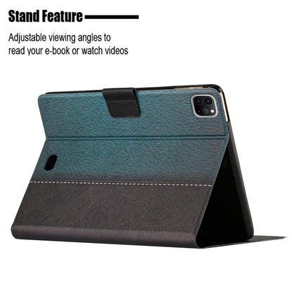 For iPad Pro 11 2024 Stitching Solid Color Flip Leather Smart Tablet Case(Green) - iPad Pro 11 2024 Cases by buy2fix | Online Shopping UK | buy2fix