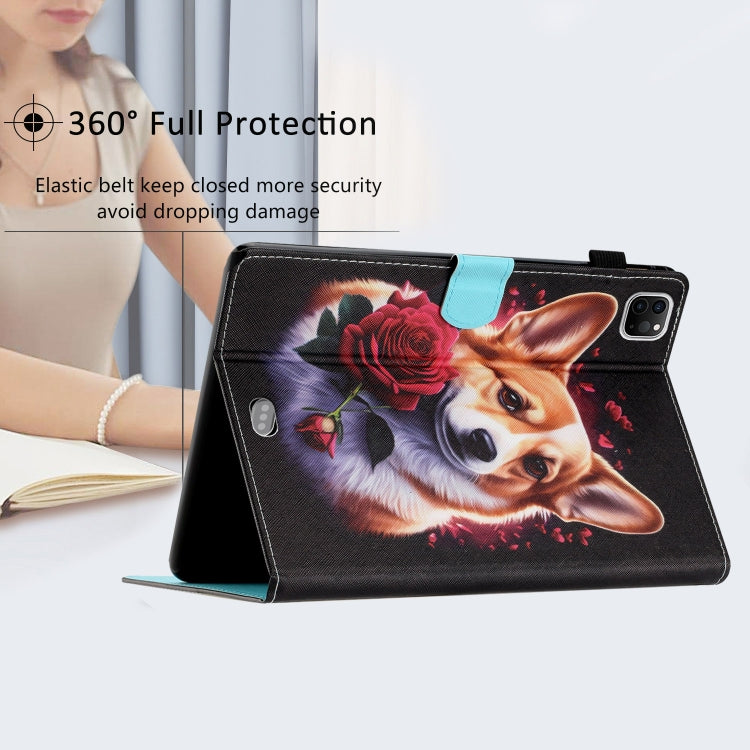 For iPad Pro 11 2024 Coloured Drawing Stitching Smart Leather Tablet Case(Corgi) - iPad Pro 11 2024 Cases by buy2fix | Online Shopping UK | buy2fix