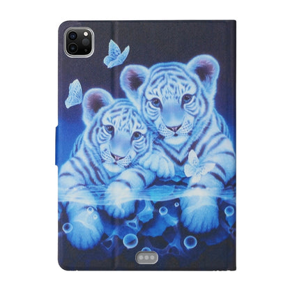 For iPad Pro 11 2024  Colored Drawing Pattern Flip Leather Smart Tablet Case(Tiger) - iPad Pro 11 2024 Cases by buy2fix | Online Shopping UK | buy2fix