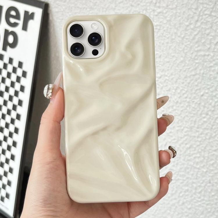 For iPhone 16 Pro Water Ripple Electroplating Paint TPU Phone Case(Milky White) - iPhone 16 Pro Cases by buy2fix | Online Shopping UK | buy2fix