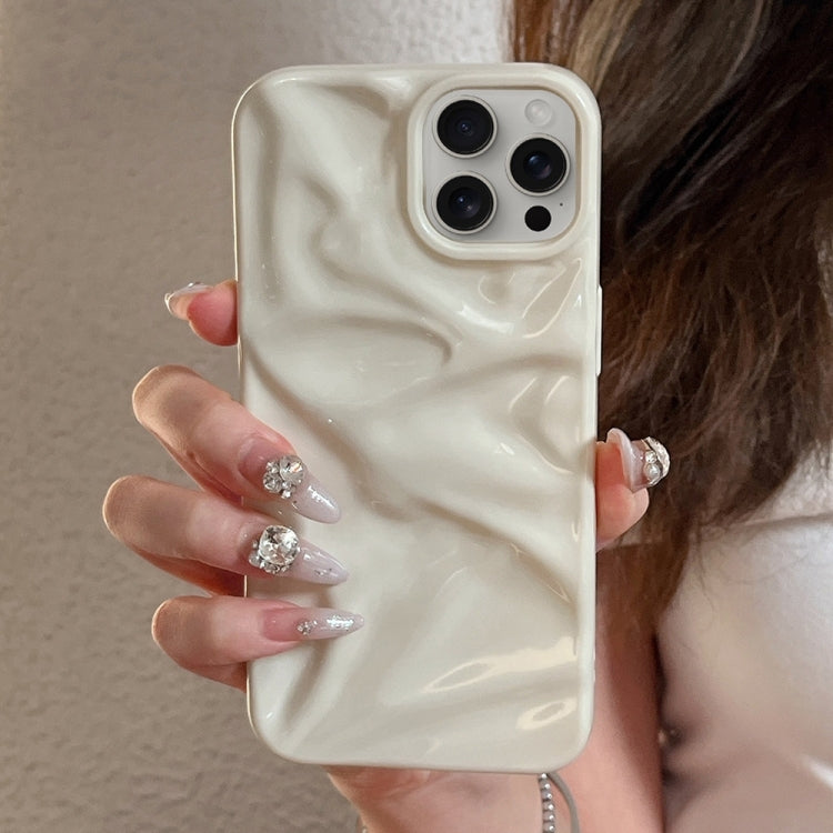 For iPhone 16 Water Ripple Electroplating Paint TPU Phone Case(Milky White) - iPhone 16 Cases by buy2fix | Online Shopping UK | buy2fix