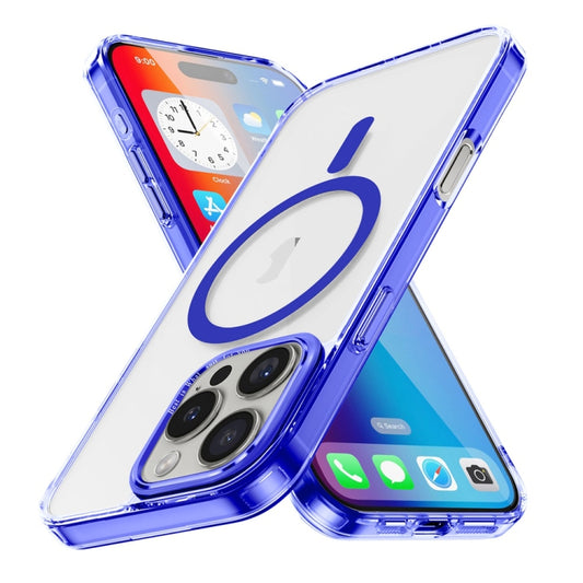 For iPhone 16 Pro Ice Color Magnetic Series Magsafe Magnetic PC Hybrid TPU Phone Case(Blue) - iPhone 16 Pro Cases by buy2fix | Online Shopping UK | buy2fix